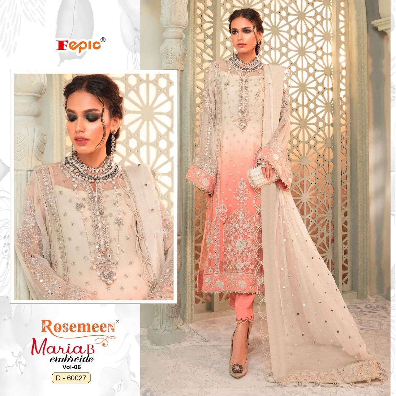 ROSEMEEN 60027 HIT DESIGN BY FEPIC GEORGETTE EMBROIDERED PAKISTANI DRESS