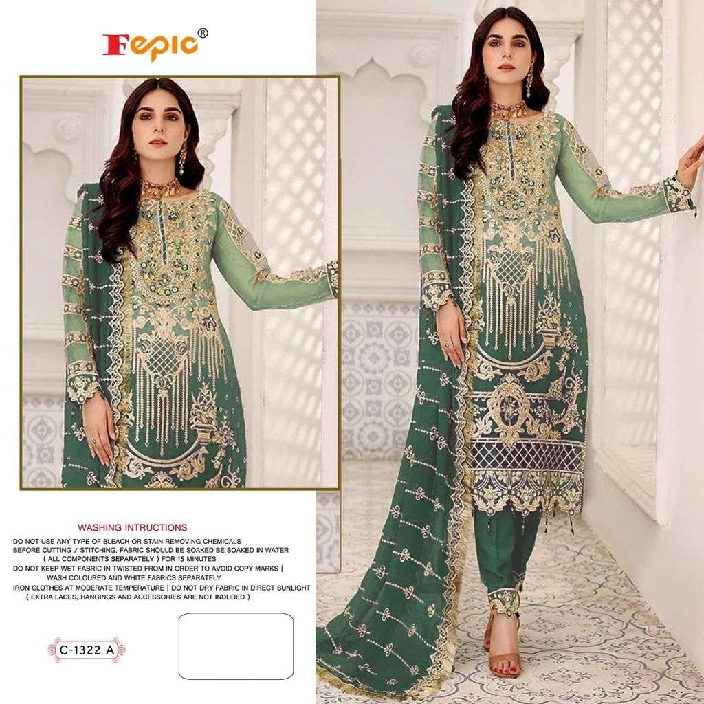 ROSEMEEN C-1322 COLOURS BY FEPIC GEORGETTE HANDWORK PAKISTANI DRESSES