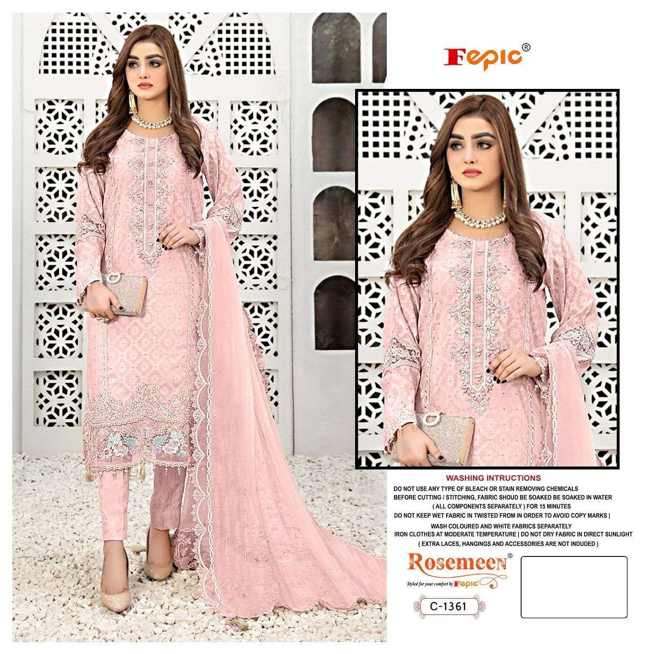 ROSEMEEN C-1361 COLOURS BY FEPIC GEORGETTE HANDWORK PAKISTANI DRESSES