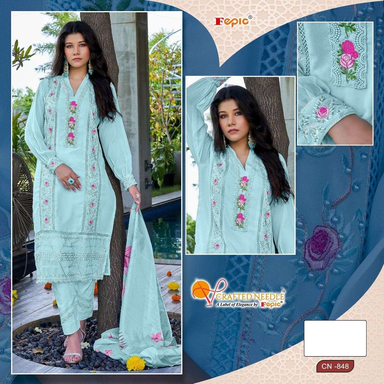 ROSEMEEN CN-848 COLOURS BY FEPIC DESIGNER GEORGETTE PAKISTANI DRESSES