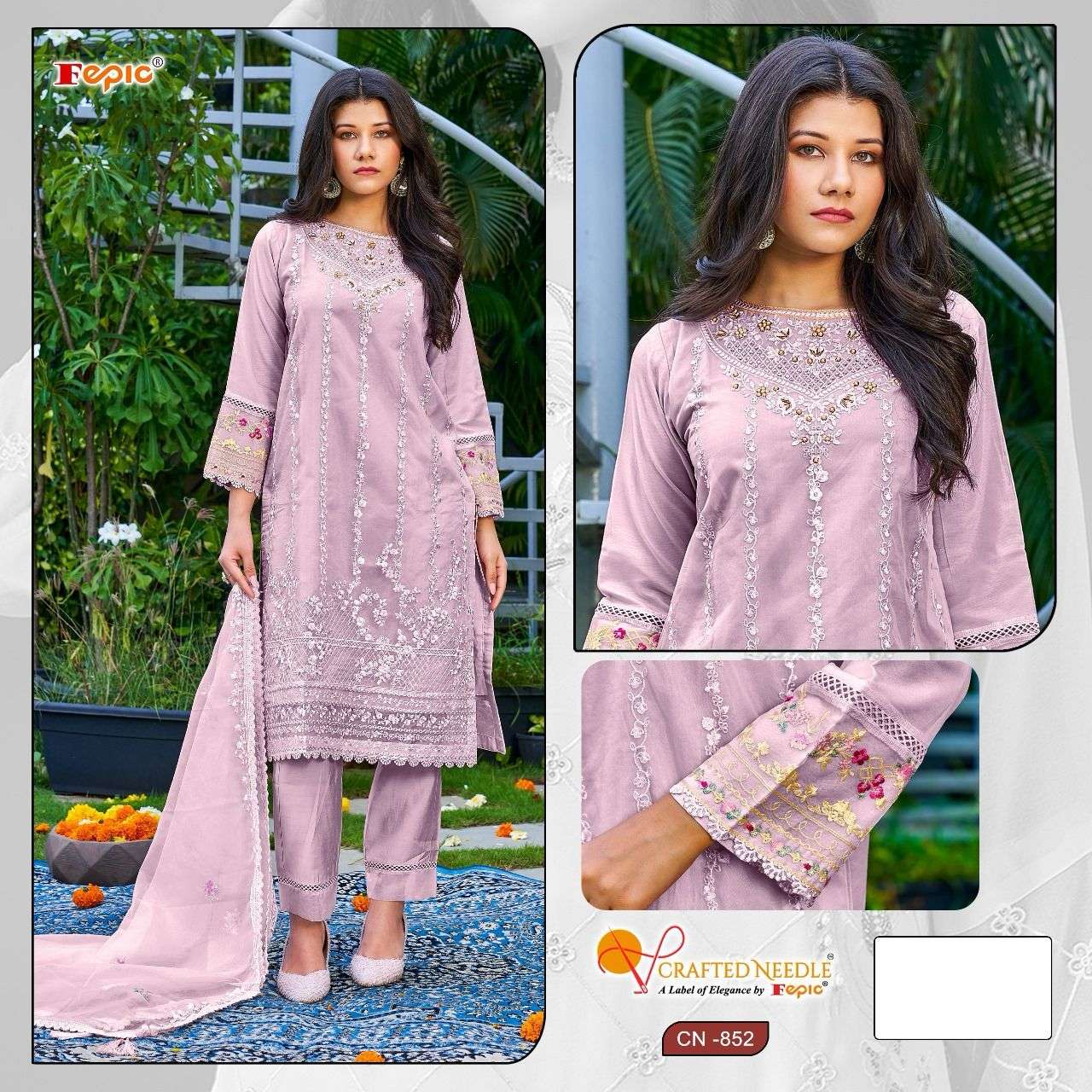 ROSEMEEN CN-852 COLOURS BY FEPIC ORGANZA STICHED PAKISTANI DRESSES