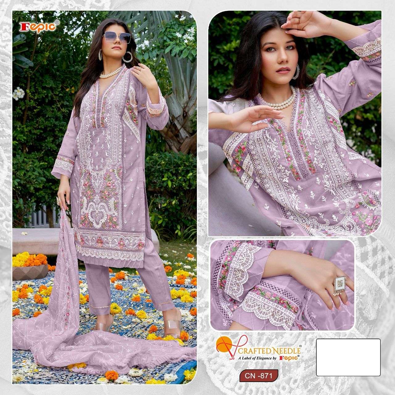 ROSEMEEN CN-871 COLOURS BY FEPIC ORGANZA STICHED PAKISTANI DRESSES