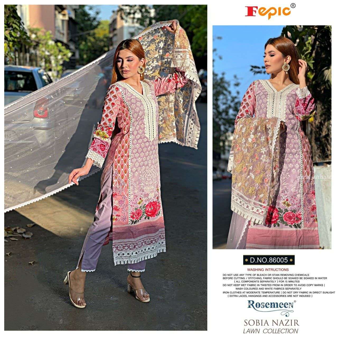 ROSEMEEN SOBIA NAZIR 86005 BY FEPIC HEAVY COTTON PAKISTANI DRESS