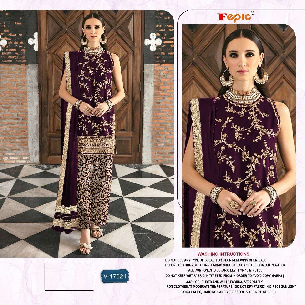 ROSEMEEN V 17021 BY FEPIC VELVET EMBROIDERED STICHED PAKISTANI DRESSES