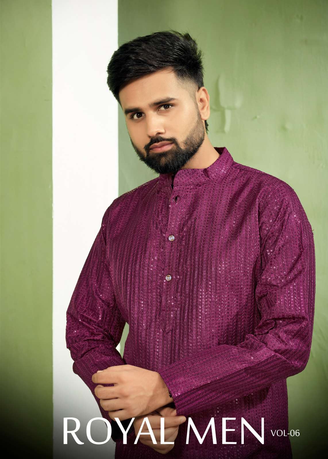 ROYAL MEN VOL-6 BY ASLIWHOLESALE DESIGNER FACNY BANGLORI SILK WORK KURTA