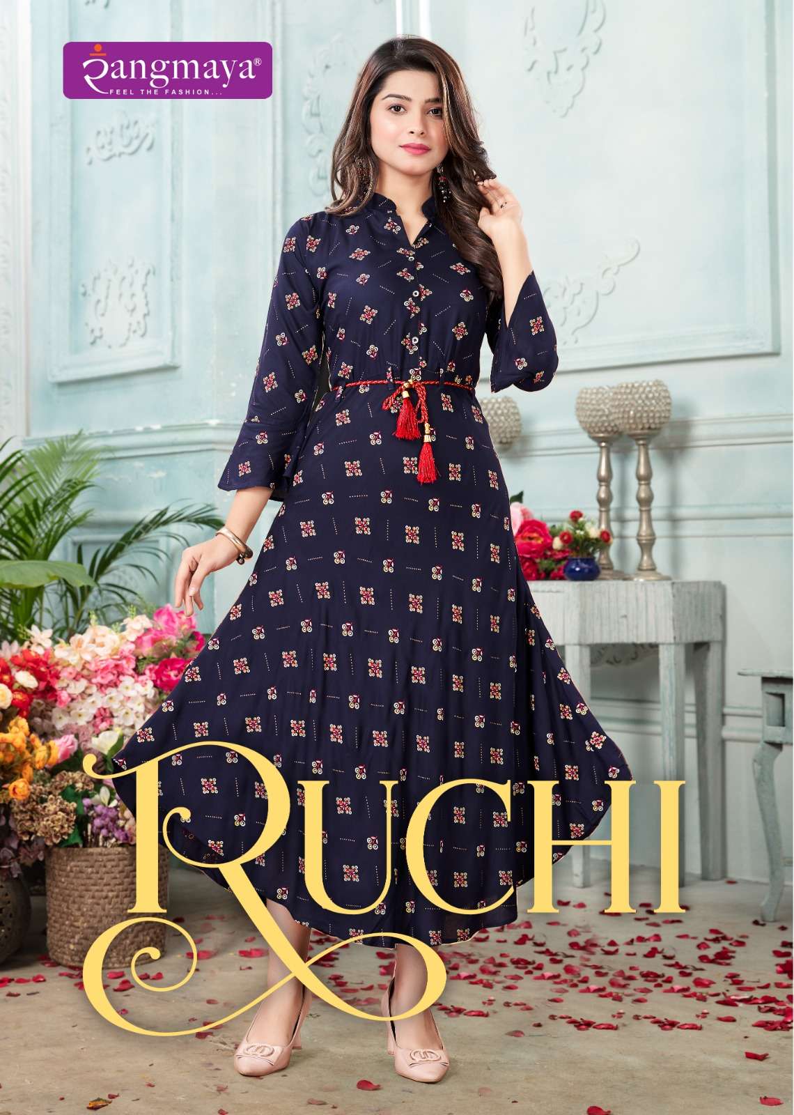 RUCHI BY RANGMAYA 101 TO 108 SERIES DESIGNER RAYON KURTIS