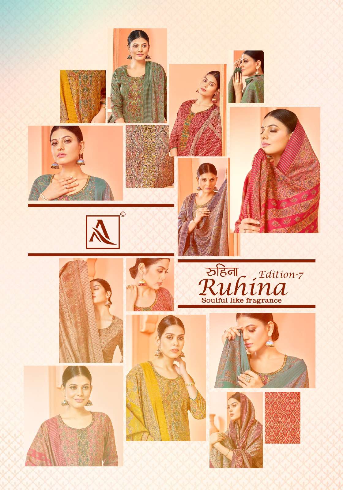 RUHINA VOL-7 BY ALOK SUITS DESIGNER FANCY VISCOSE EMBROIDERY DRESSES