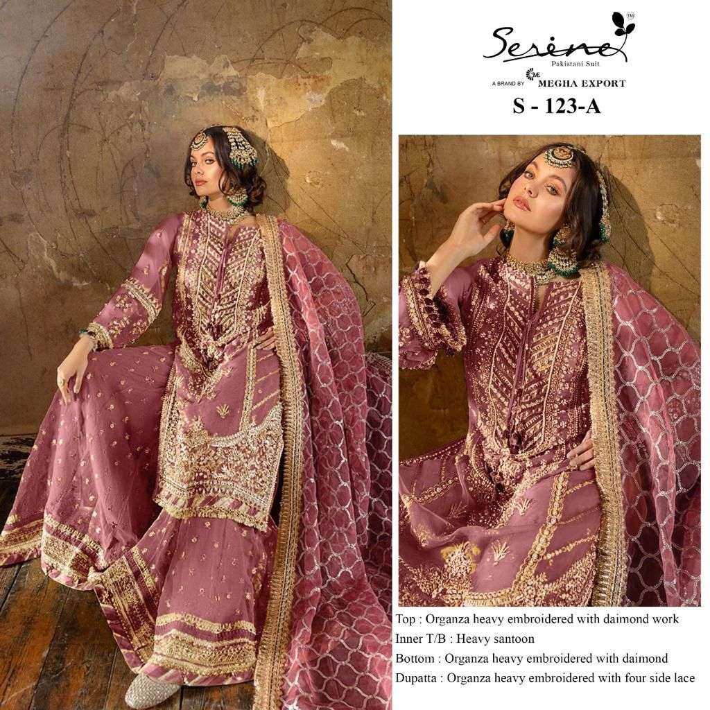 S-123 NX BY SERENE ORGANZA HEAVY EMBRODERY PAKISTANI DRESS