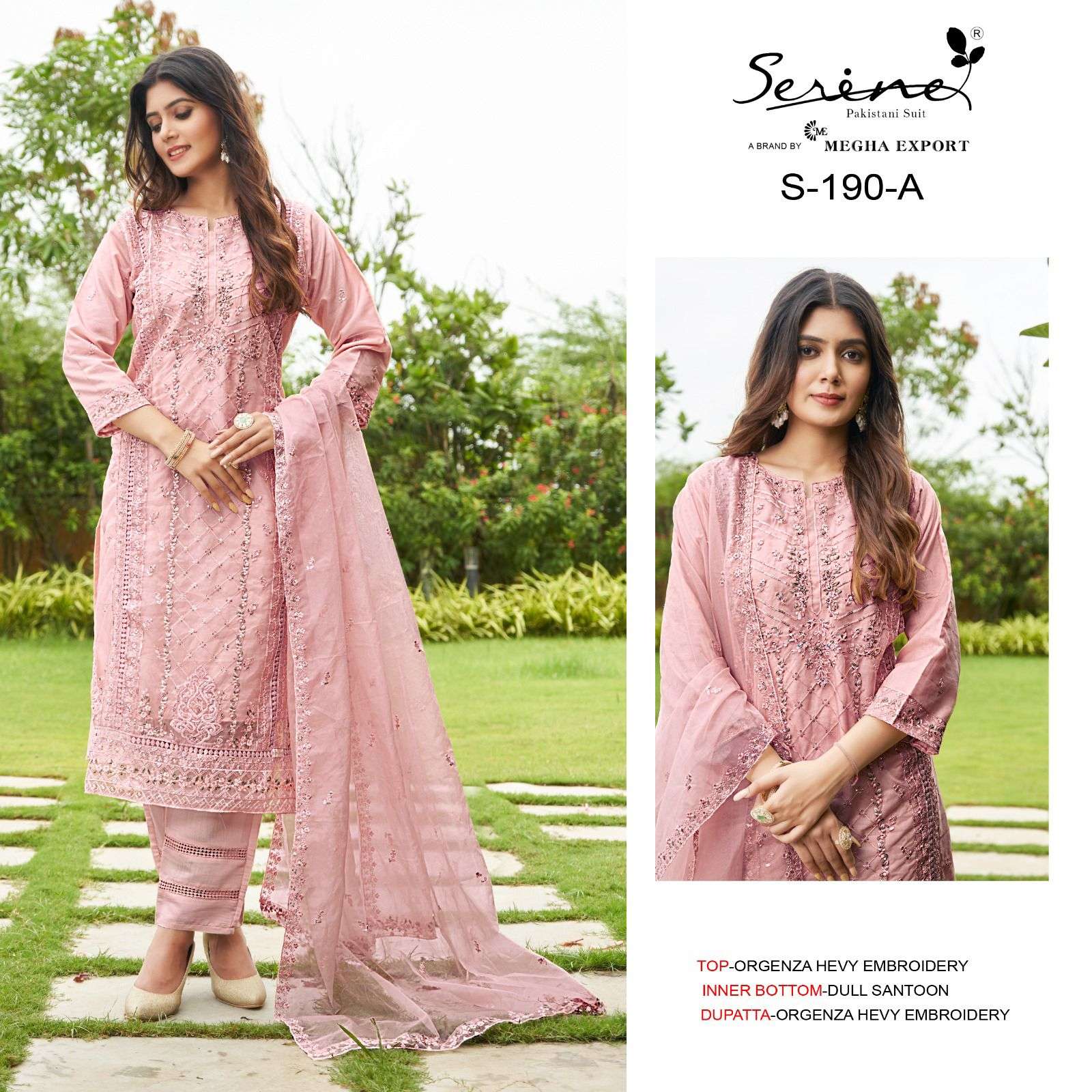 S-190 NX BY SERENE HEAVY ORGANZA EMBRODERY PAKISTANI DRESS