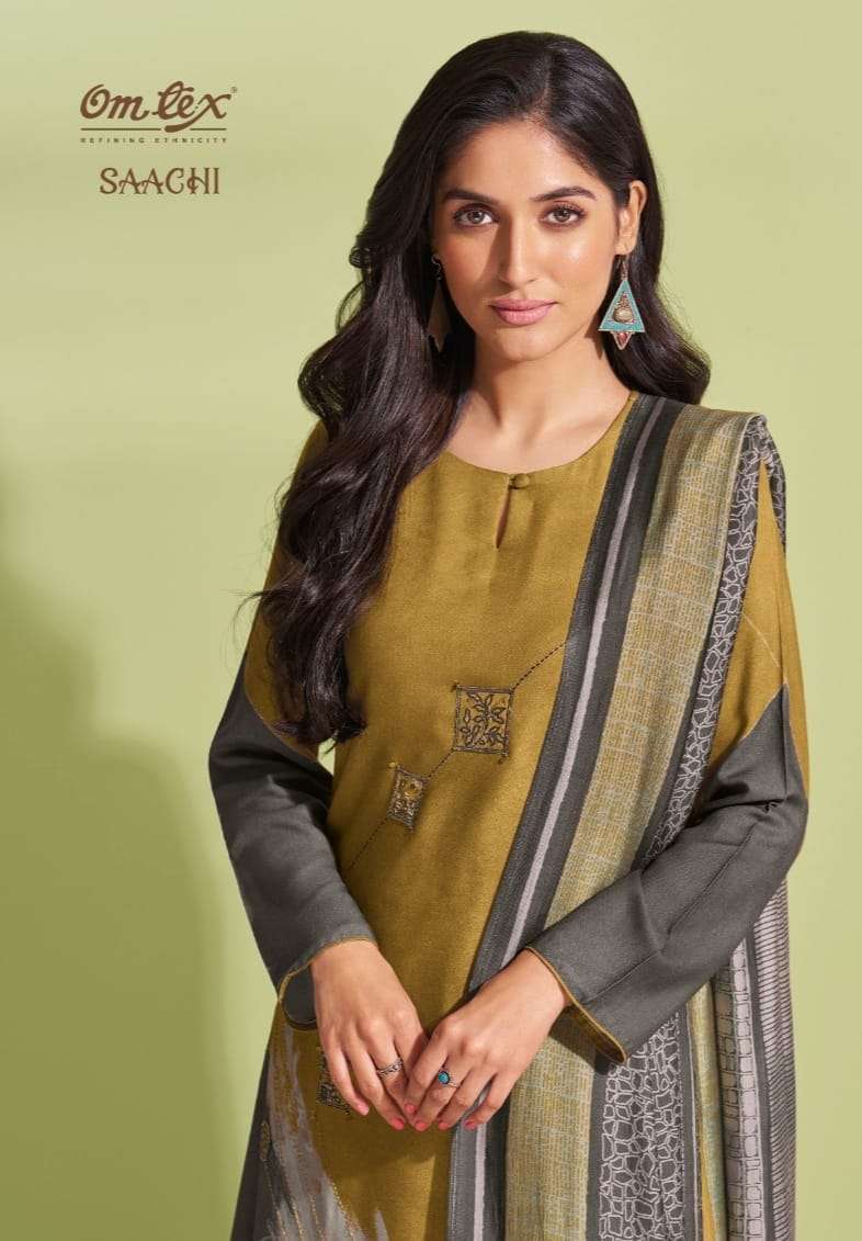 SAACHI BY OMTEX DESIGNER PURE PASHMINA PRINT WITH EMROIDERY DRESSES