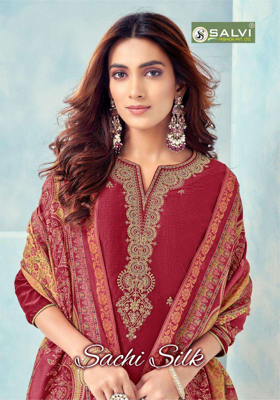 SACHI SILK BY SALVI FASHION 1001 TO 1008 SERIES MODAL SILK EMBROIDERY DRESSES