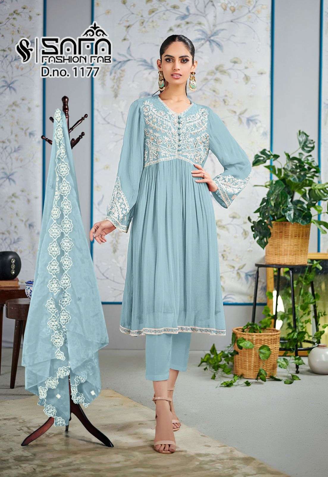 SAFA 1177 COLOURS BY SAFA FASHION FAB HEAVY GEORGETTE WORK STITCHED DRESSES