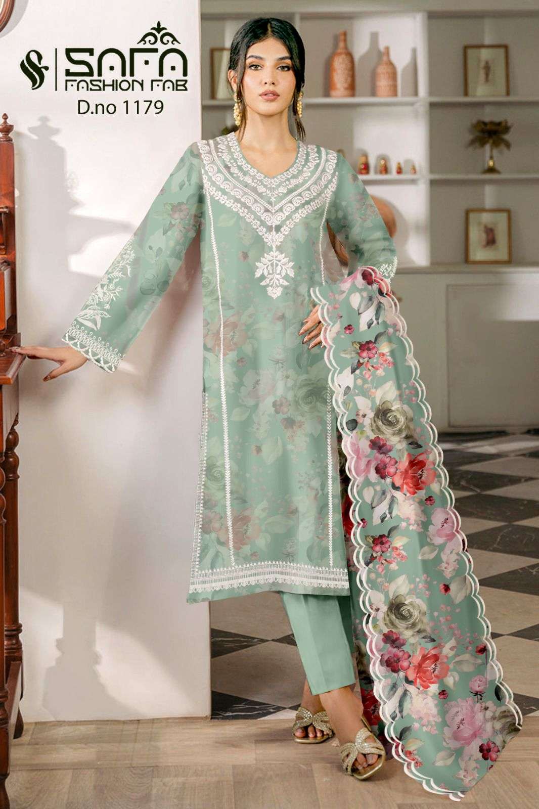 SAFA 1179 COLOURS BY SAFA FASHION FAB HEAVY ORGANZA WORK STITCHED DRESSES