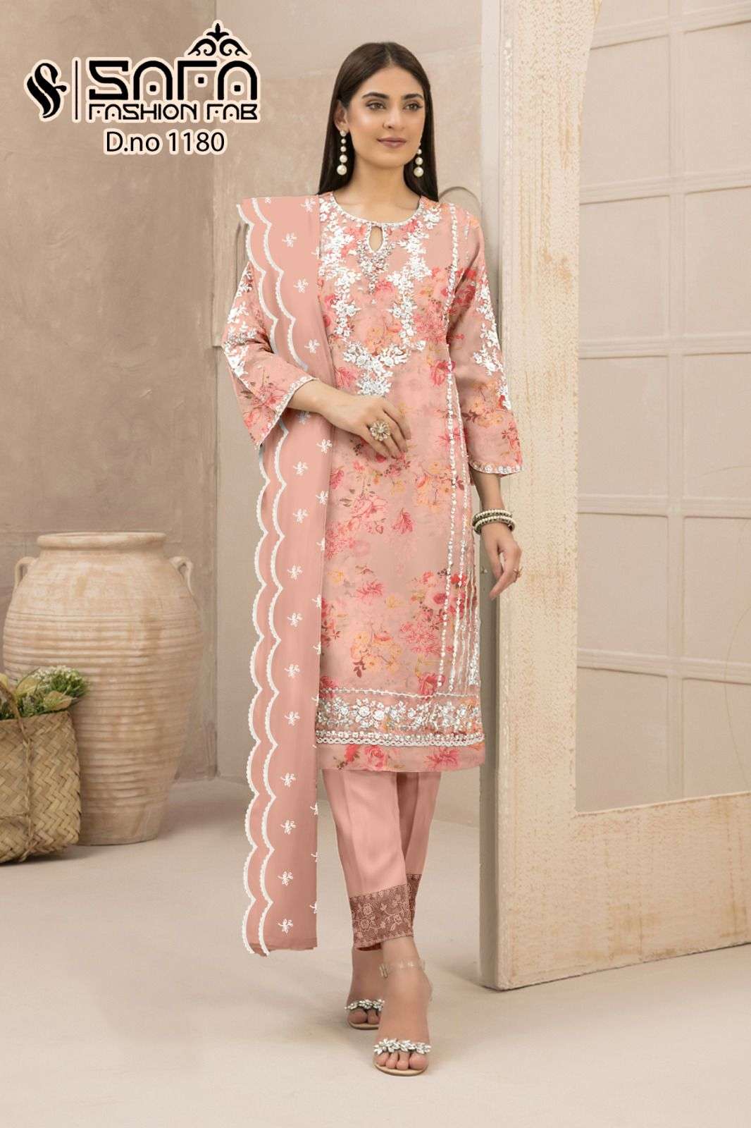 SAFA 1180 NX BY SAFA FASHION FAB HEAVY GEORGETTE WORK STITCHED DRESSES