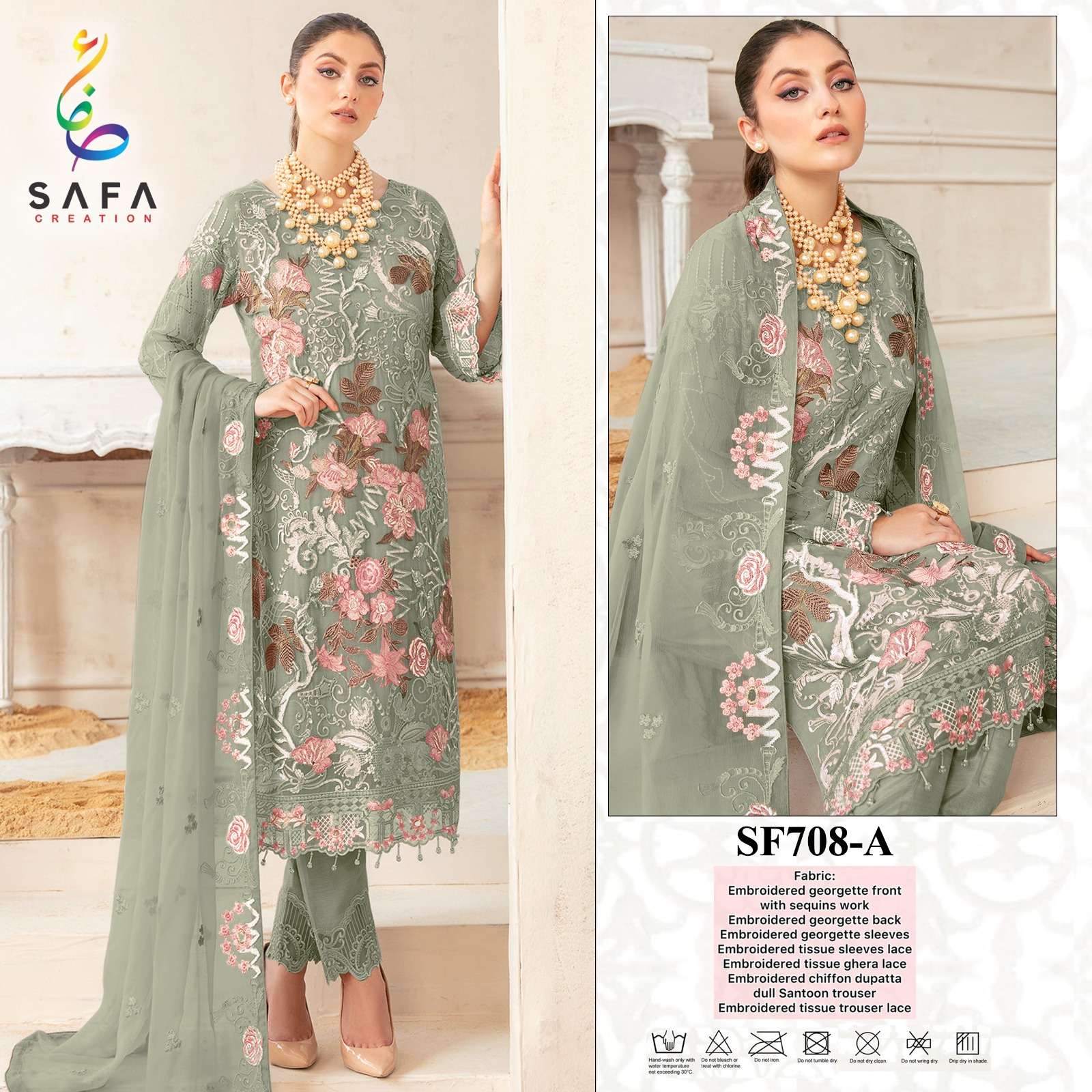 SAFA 708 NX BY SAFA CREATION DESIGNER FAUX GEORGETTE DRESSES