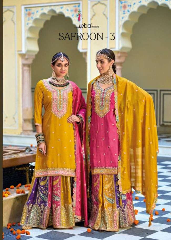 SAFROON VOL-3 BY EBA LIFESTYLE 1624 TO 1623 SERIES DESIGNER SILK DRESSES