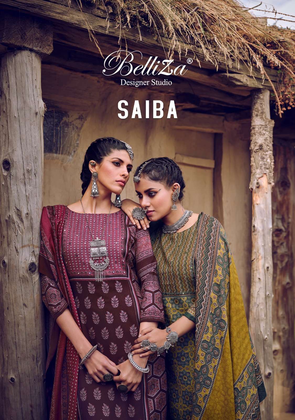 SAIBA BY BELLIZA 828-001 TO 828-008 SERIES WOOL EMBROIDERY DRESSES