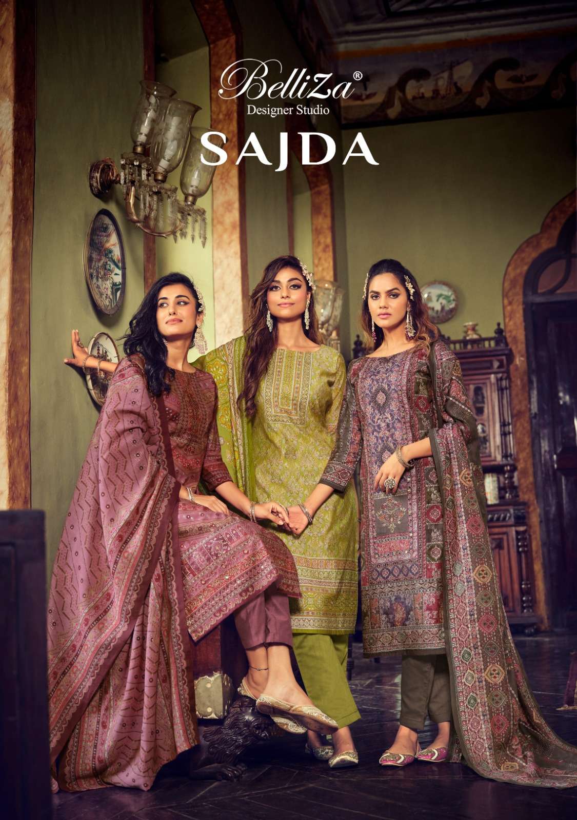 SAJDA BY BELLIZA DESIGNER MODAL VISCOSE MUSLIN DIGITAL PRINT DRESSES