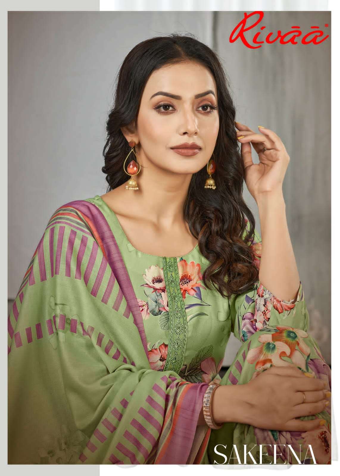 SAKEENA BY RIVAA DESIGNER FANCY PASHMIN DIGITAL PRINT DRESSES