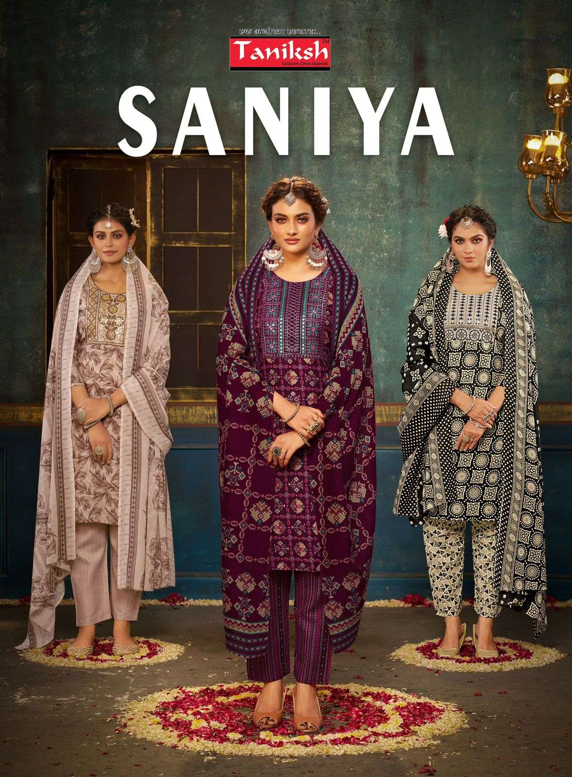 SANIYA VOL-1 BY NAVKAR 1001 TO 1008  SERIES COTTON PRINT STITCHED DRESSES