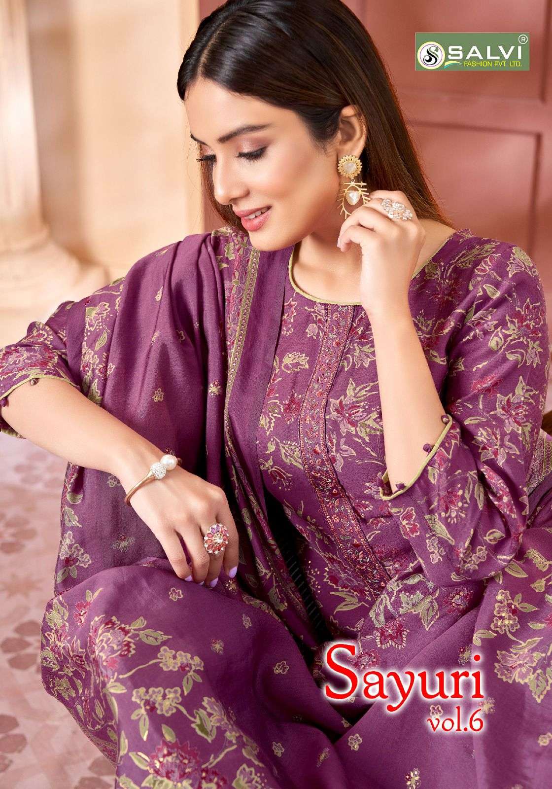 SAYURI VOL-06 BY SALVI FASHION 6001 TO 6008 SERIES SILK EMBROIDERY DRESSES