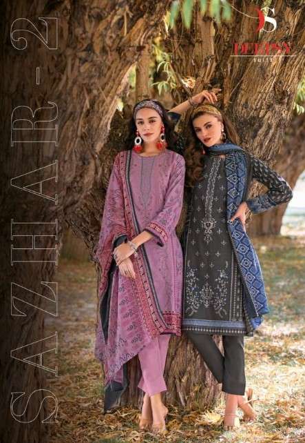 SAZHAR VOL-2 BY DEEPSY SUITS 2001 TO 2008 SERIES COTTON PRINT DRESSES