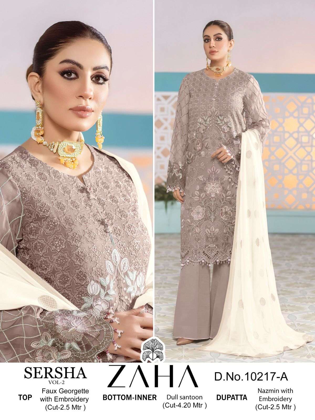 SERSHA VOL-2 BY ZAHA DESIGNER FAUX GEORGETTE PAKISTANI DRESSES