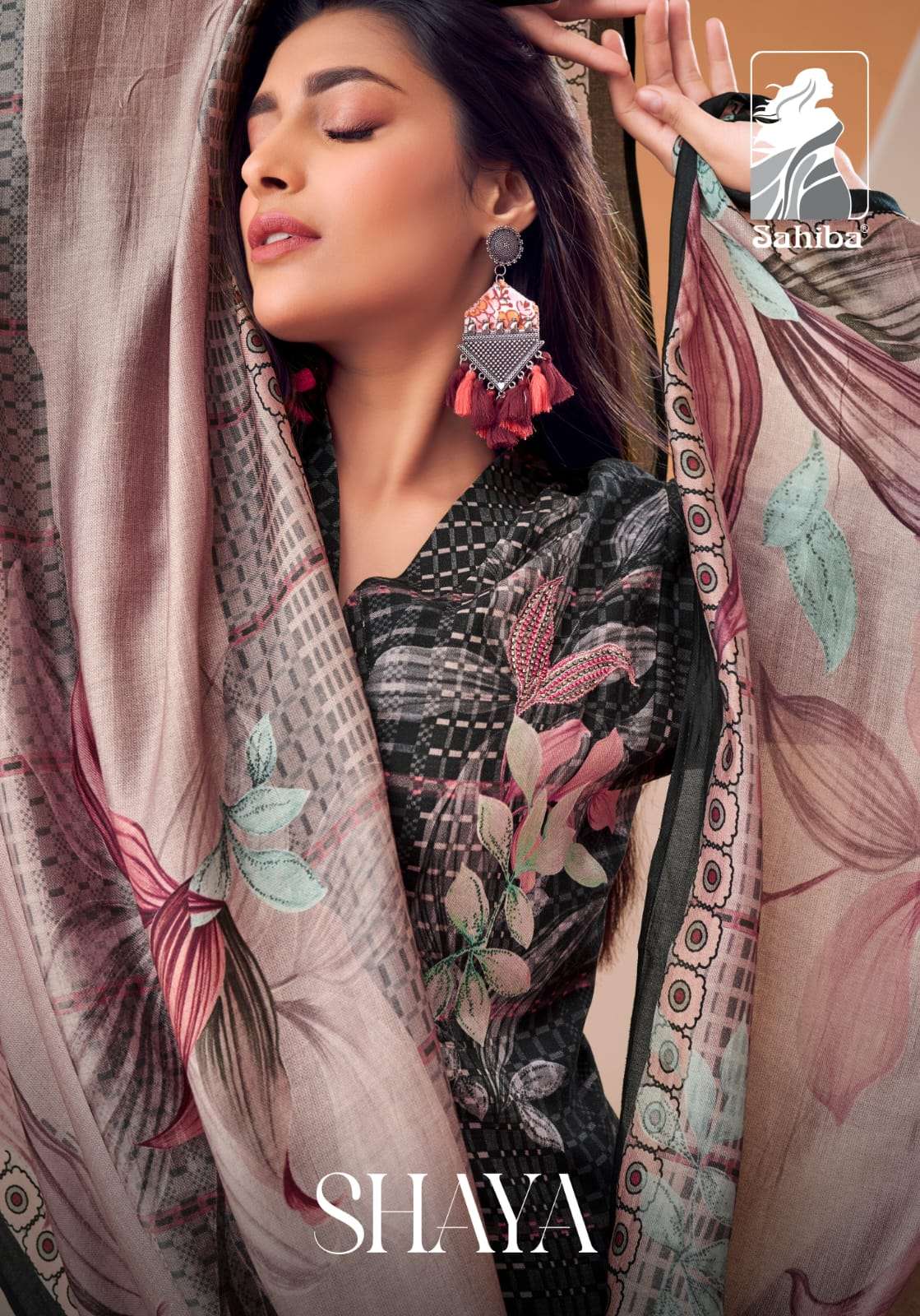 SHAYA BY SAHIBA PURE VISCOSE PASHMINA PRINT WITH HANDWORK DRESSES