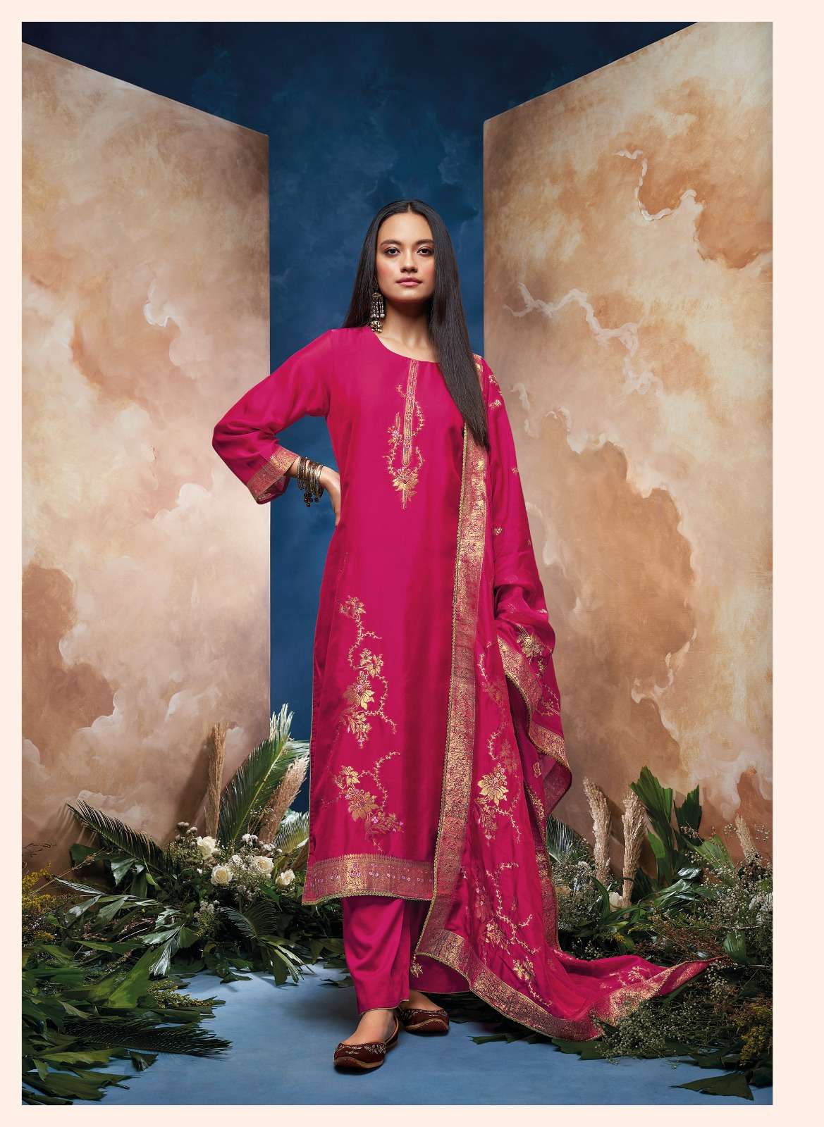 SHILOH BY GANGA FASHIONS HEAVY PREMIUM BEMBERG SILK WORK DRESSES