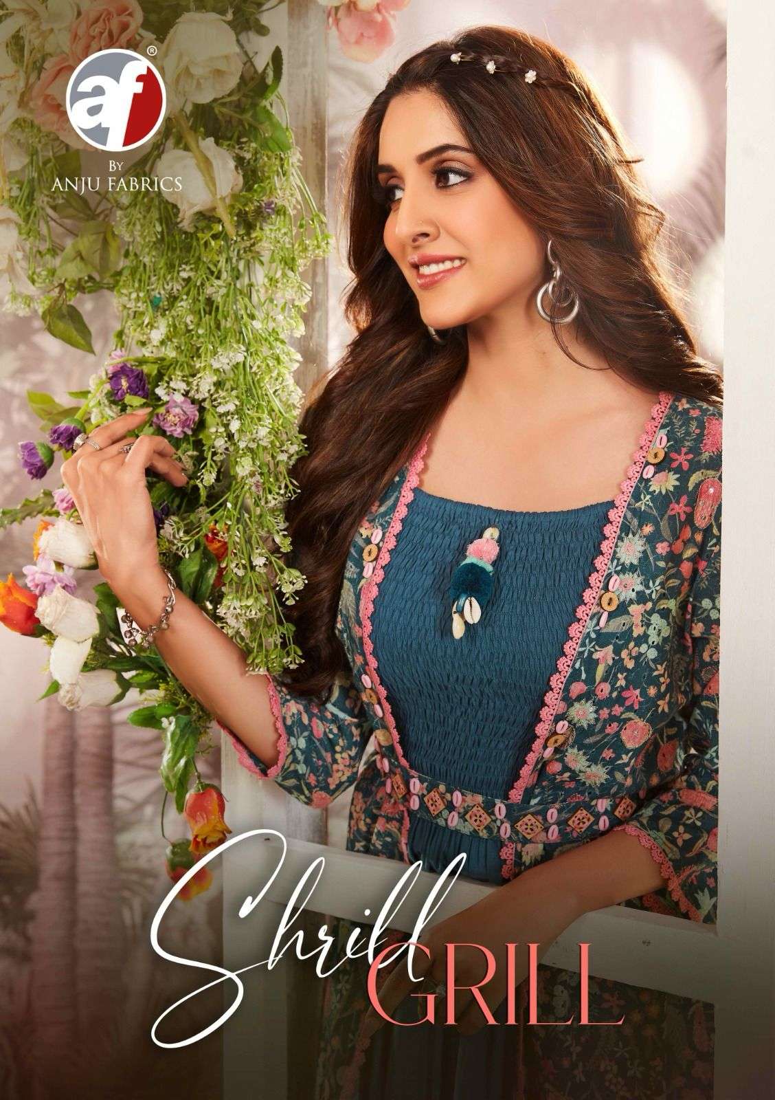 SHRILL GRILL BY ANJU FABRICS 3091 TO 3094 SERIES COTTON SCHIFFLI KURTIS