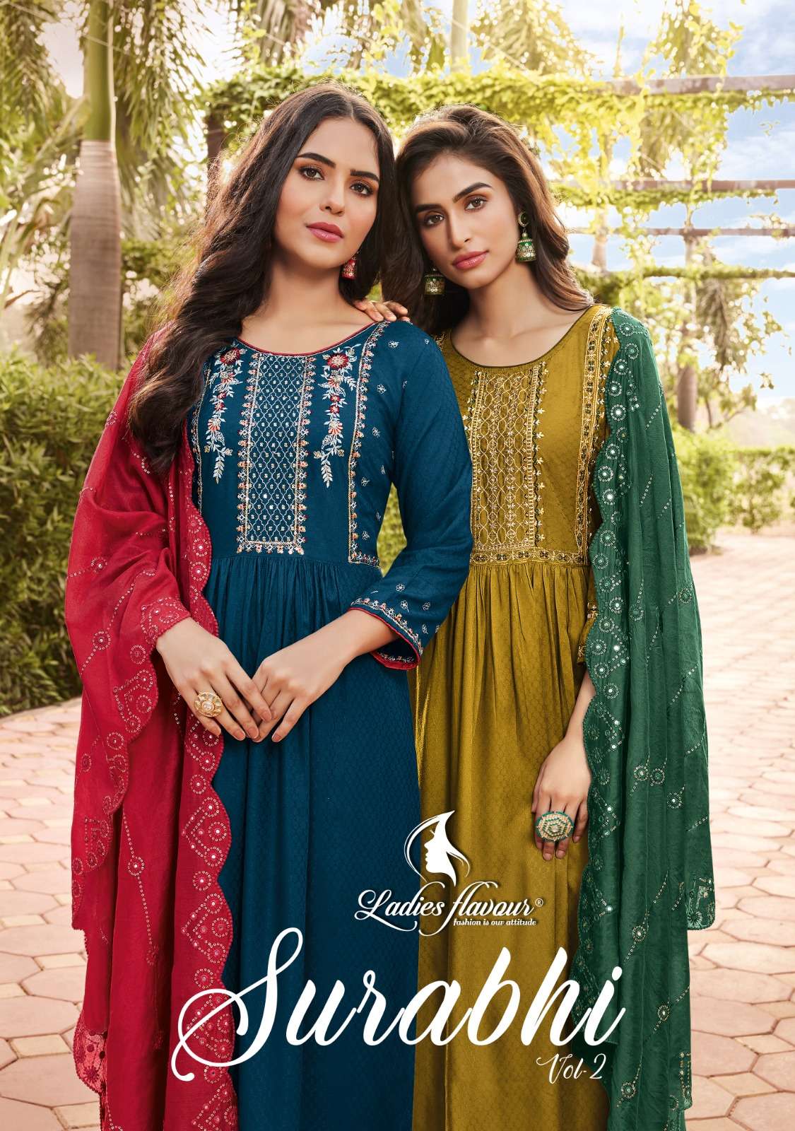 SURABHI VOL-2 BY LADIES FLAVOUR 1001 TO 1006 SERIES DESIGNER RAYON DRESSES