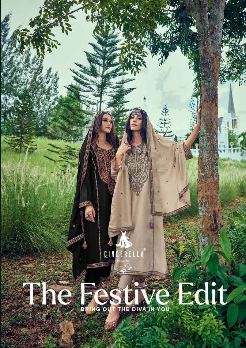 THE FESTIVE EDIT BY CINDERELLA DESIGNER PURE WOOLLEN VISCOSE PASHMINA DRESSES