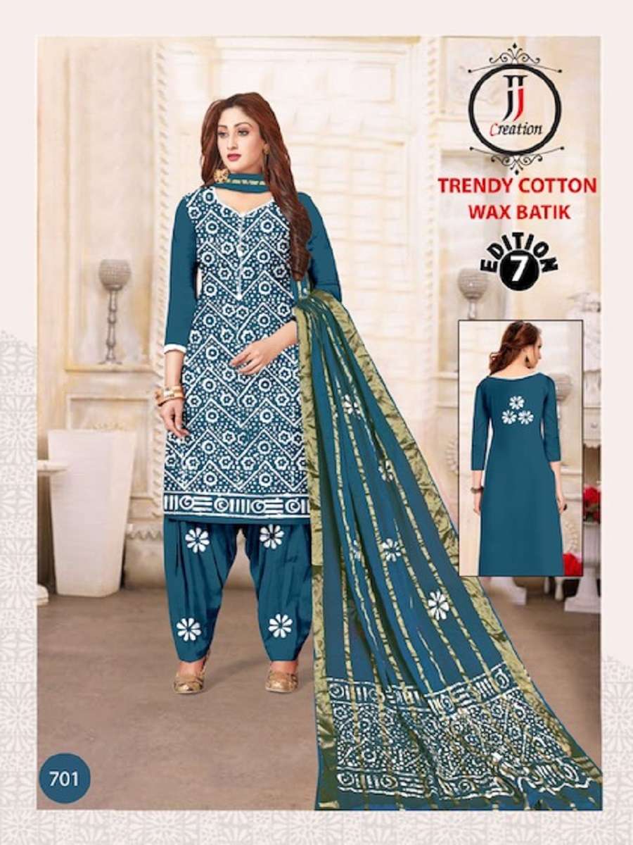 TRENDY COTTON WAX BATIK VOL-7 BY ASLIWHOLESALE 701 TO 710 SERIES COTTON DRESSES