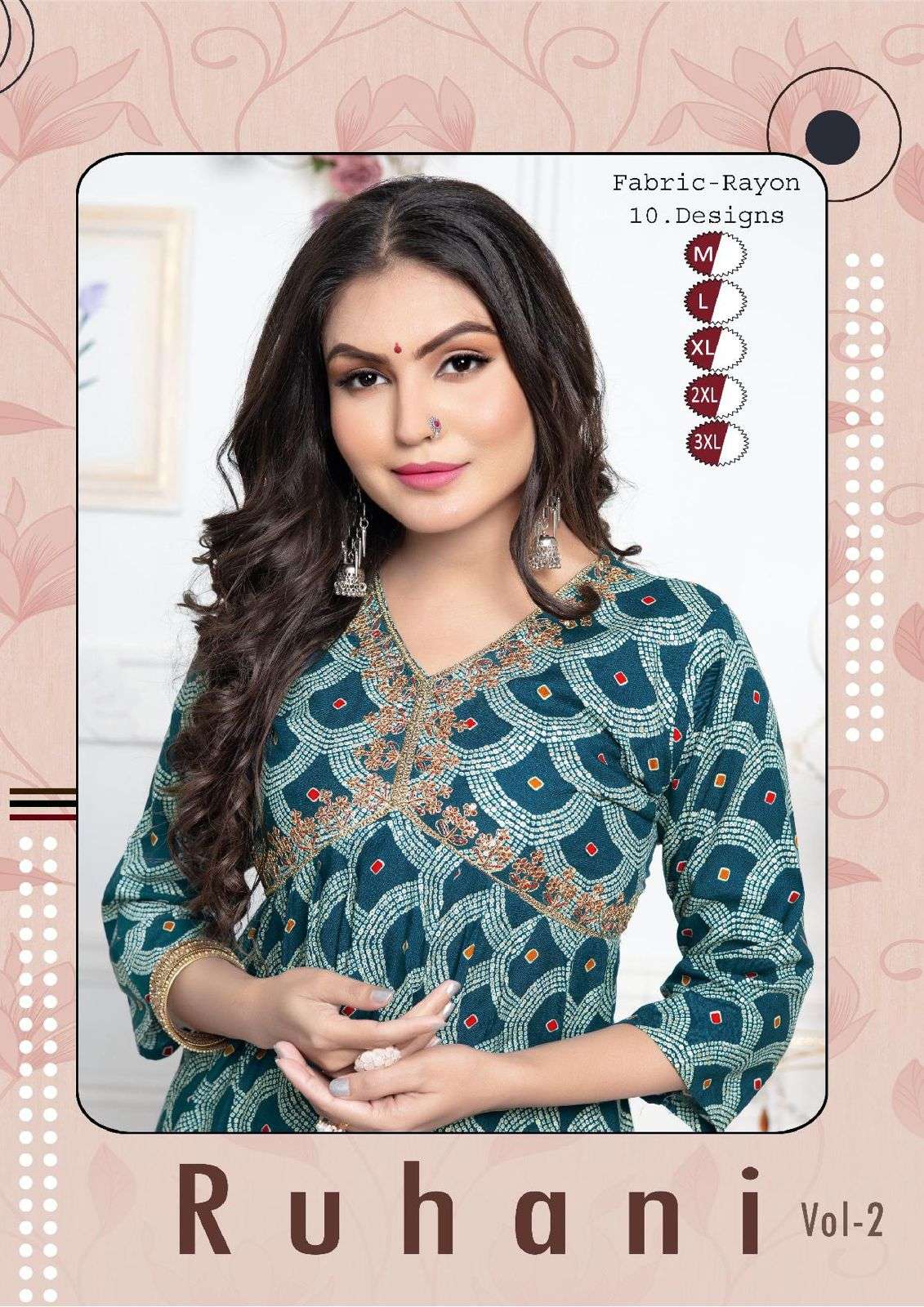 TRENDY RUHANI VOL-2 BY ASLIWHOLESALE 01 TO 10 SERIES RAYON KURTIS