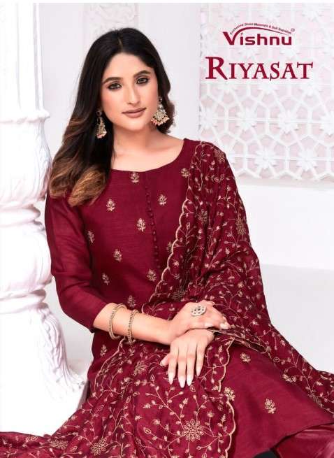 VISHNU RIYASAT BY ASLIWHOLESALE 13001 TO 13012 SERIES BLOOMING EMBROIDERY DRESSES