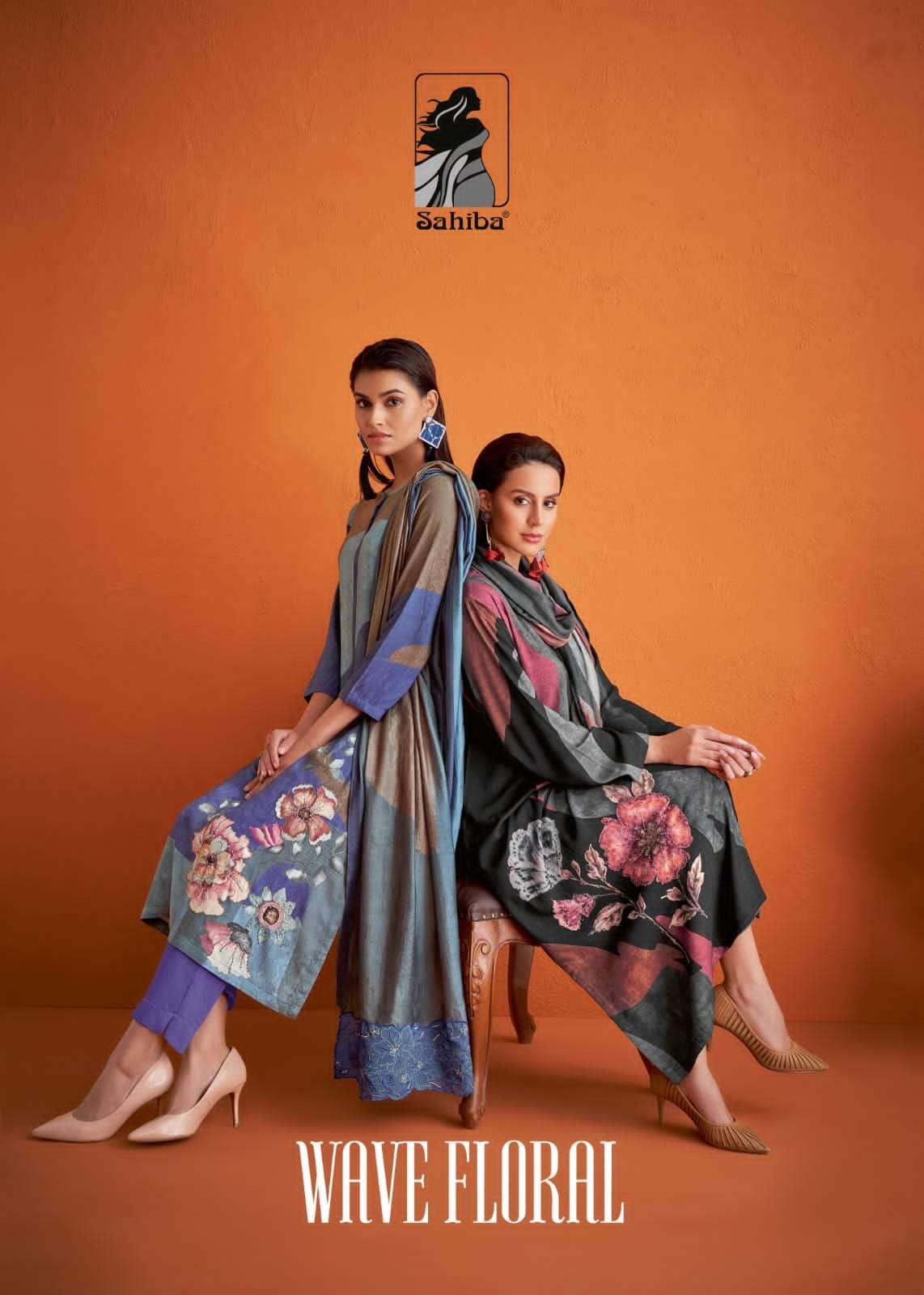 WAVE FLORAL BY SAHIBA PURE TWILL DIGITAL PRINT WITH HANDWORK DRESSES