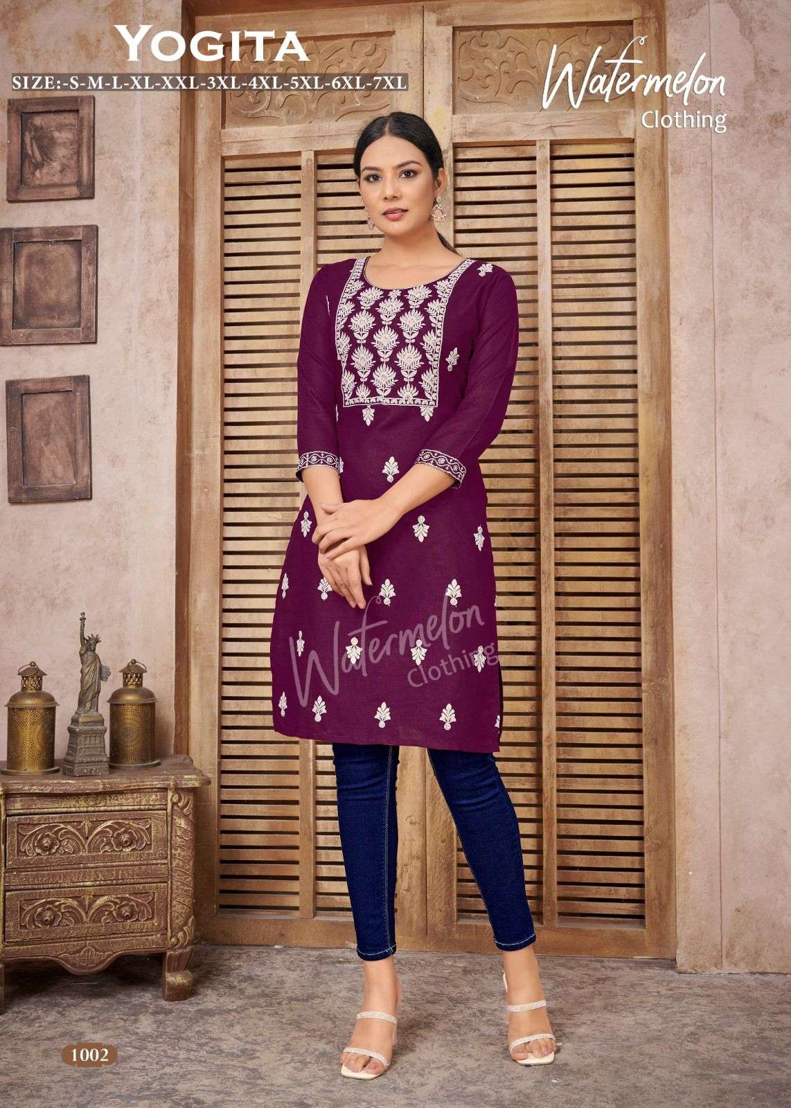 YOGITA BY ASLIWHOLESALE DESIGNER FACNY COTTON KURTIS