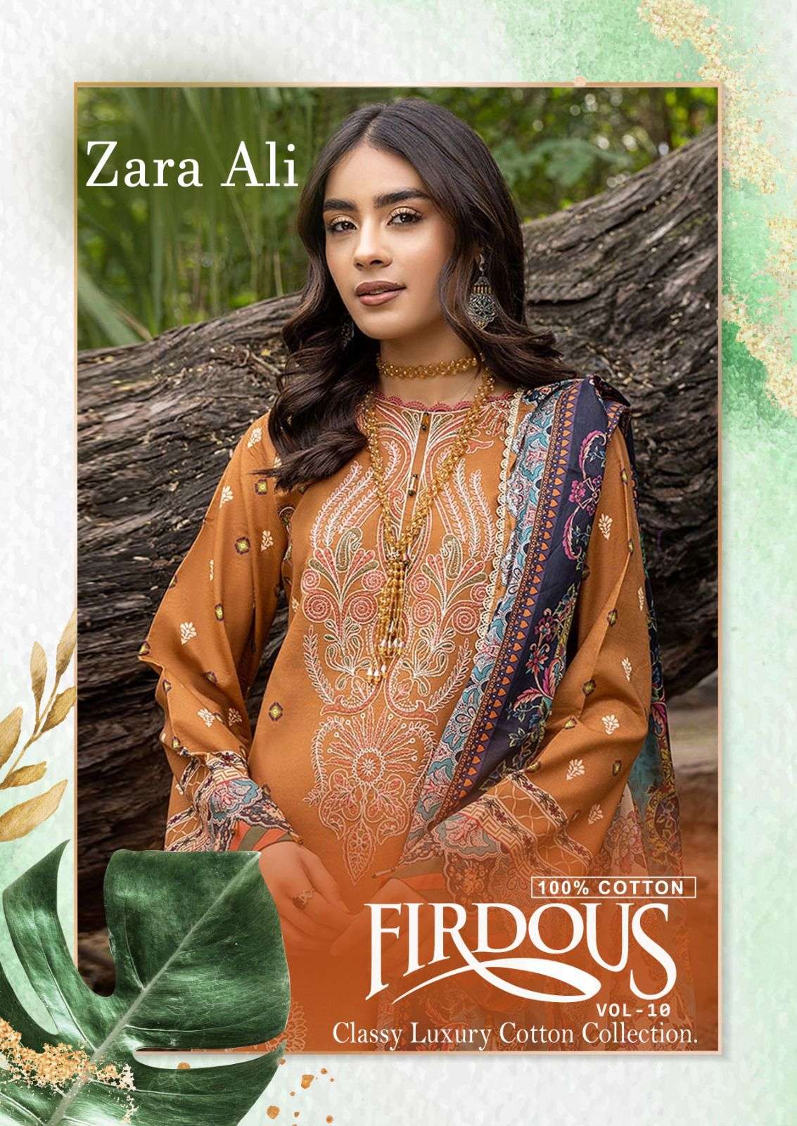 ZARA ALI FIRDOUS VOL-10 BY KEVAL FAB 1001 TO 1006 SERIES HEAVY COTTON PRINT DRESSES