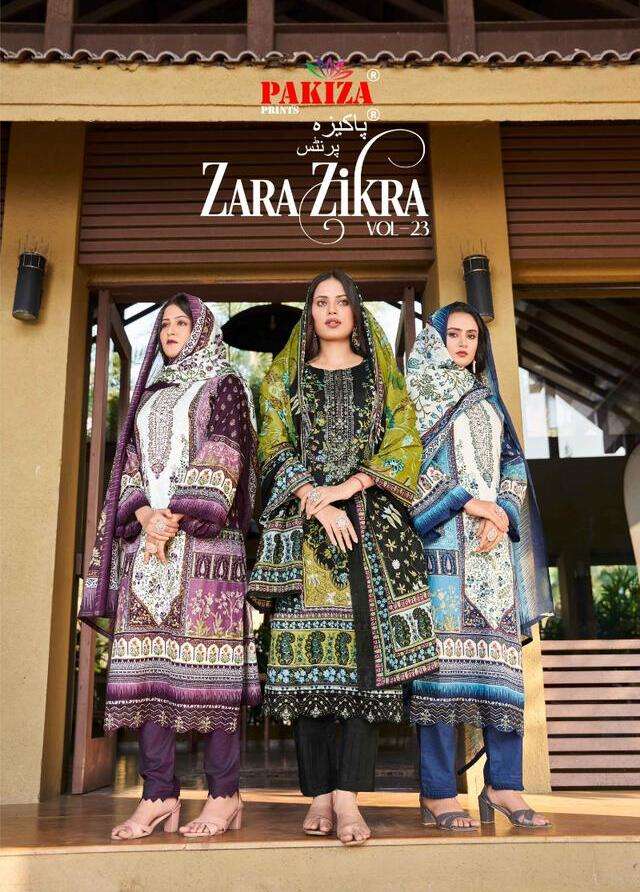 ZARA ZIKRA VOL-23 BY PAKIZA PRINTS 23001 TO 23010 SERIES COTTON DRESSES