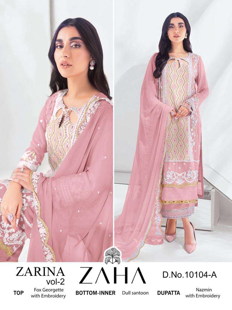 ZARINA VOL-2 BY ZAHA DESIGNER HEAVY GEORGETTE PAKISTANI DRESSES