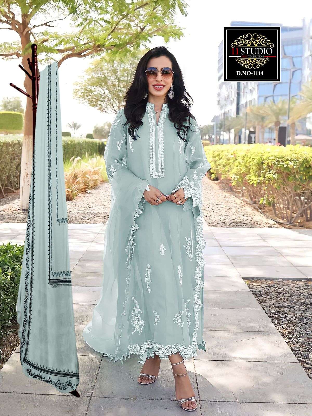 11 STUDIO 1114 BY ASLIWHOLESALE DESIGNER GEORGETTE STITCHED TUNICS