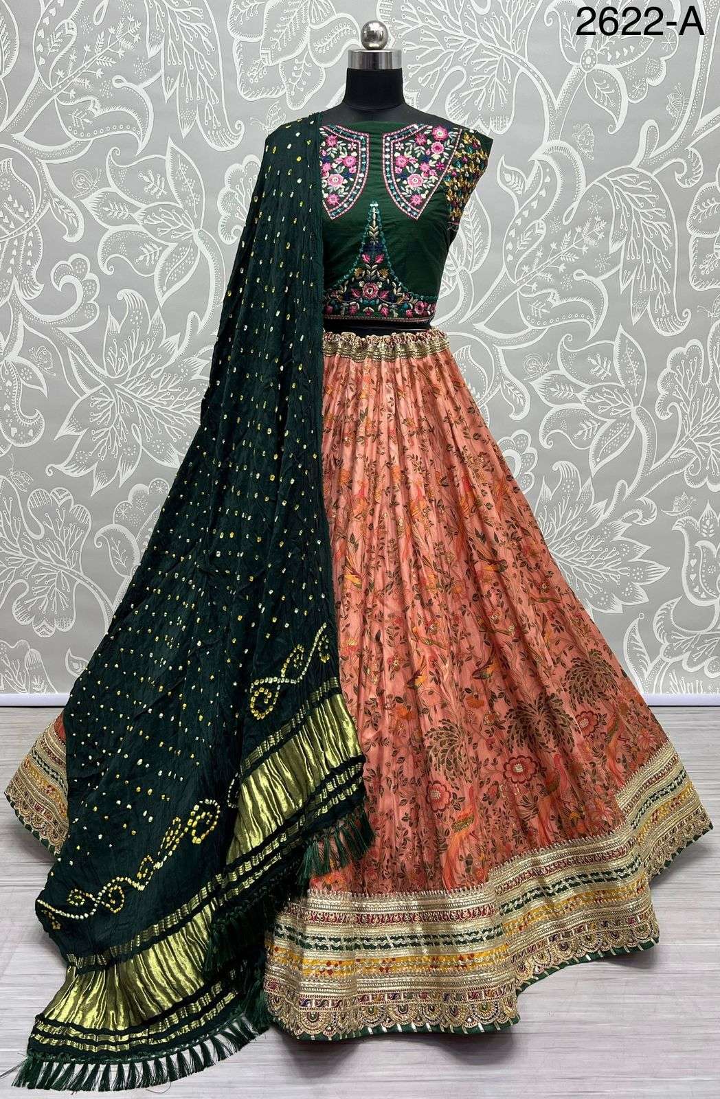 A-2622 COLOUR BY ASLIWHOLESALE BRIDAL HEAVY MEENA SILK LEHENGAS