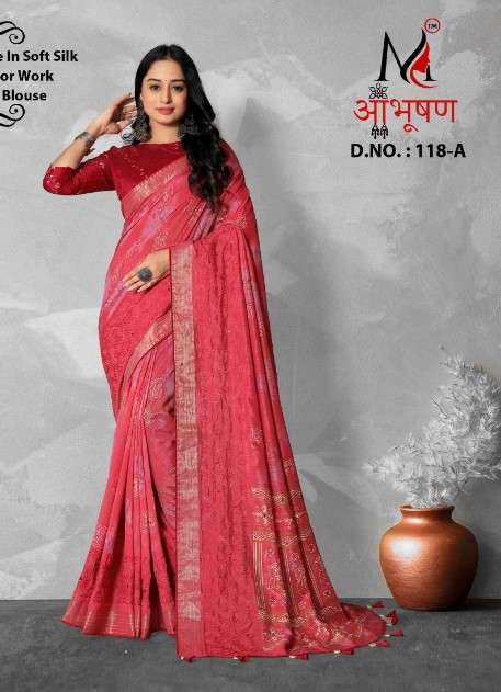 ABHUSHAN VOL-118 BY K.F FASHION DESIGNER FANCY SOFT SILK SAREES