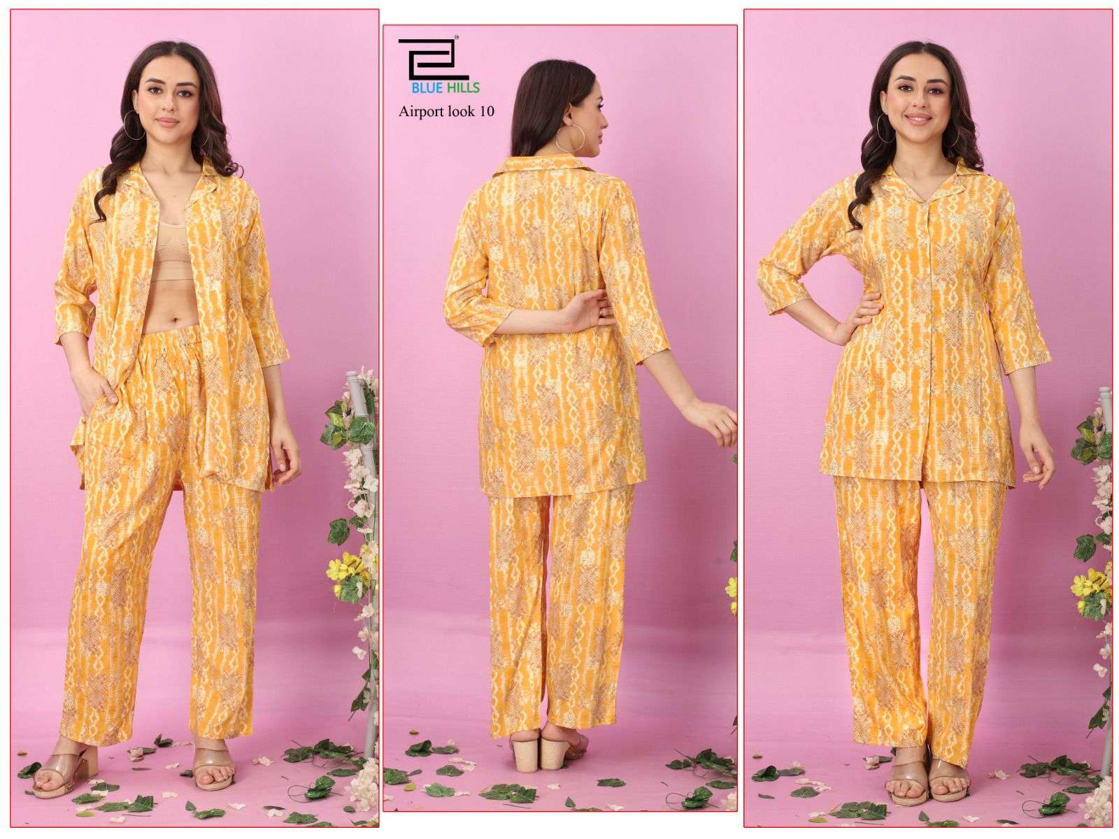 AIRPORT LOOK VOL-10 BY BLUE HILLS 1001 TO 1004 SERIES RAYON PRINT CO-ORD SET