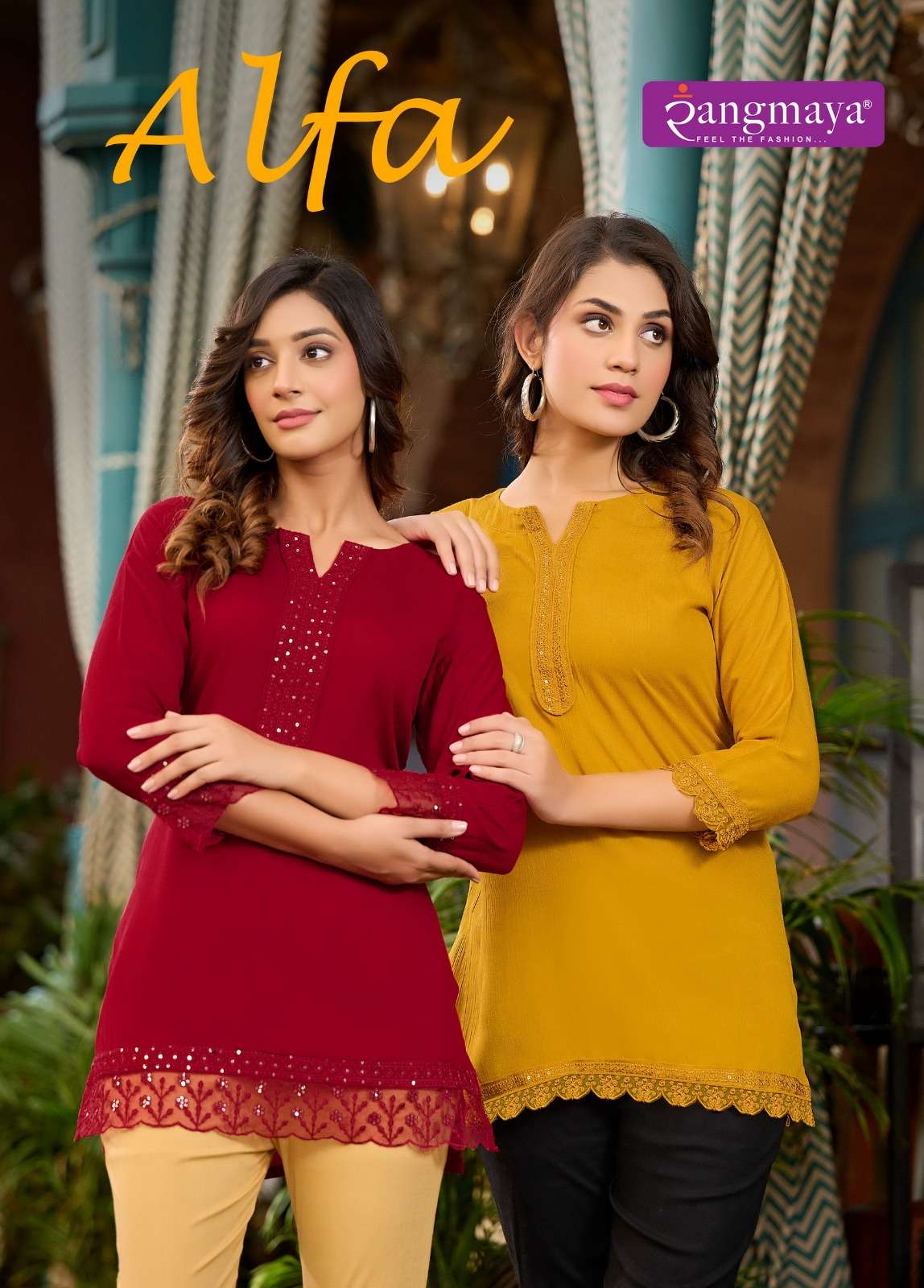 ALFA BY RANGMAYA 101 TO 108 SERIES DESIGNER RAYON KURTIS