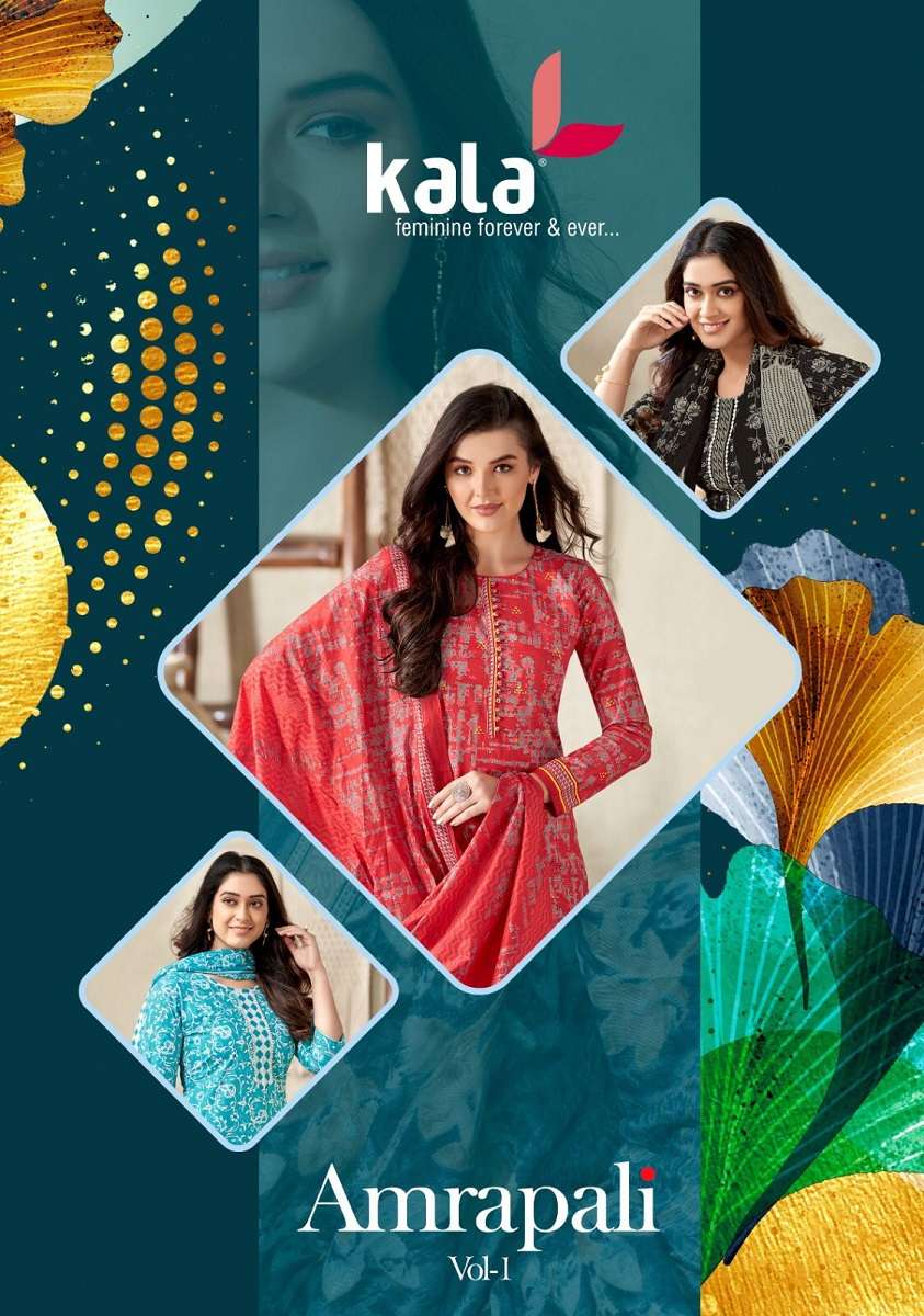 AMARPALI VOL-1 BY KALA 5301 TO 5312 SERIES COTTON PRINTED DRESSES