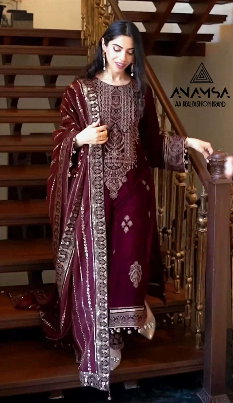 ANAMSA 255 BY ANAMSA DESIGNER PURE HEAVY VELVET 9000 WORK DRESS