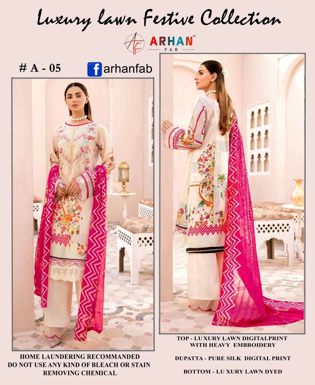 ARHAN FAB A-05 BY ASLIWHOLESALE COTTON EMBROIDERY PAKISTANI DRESS