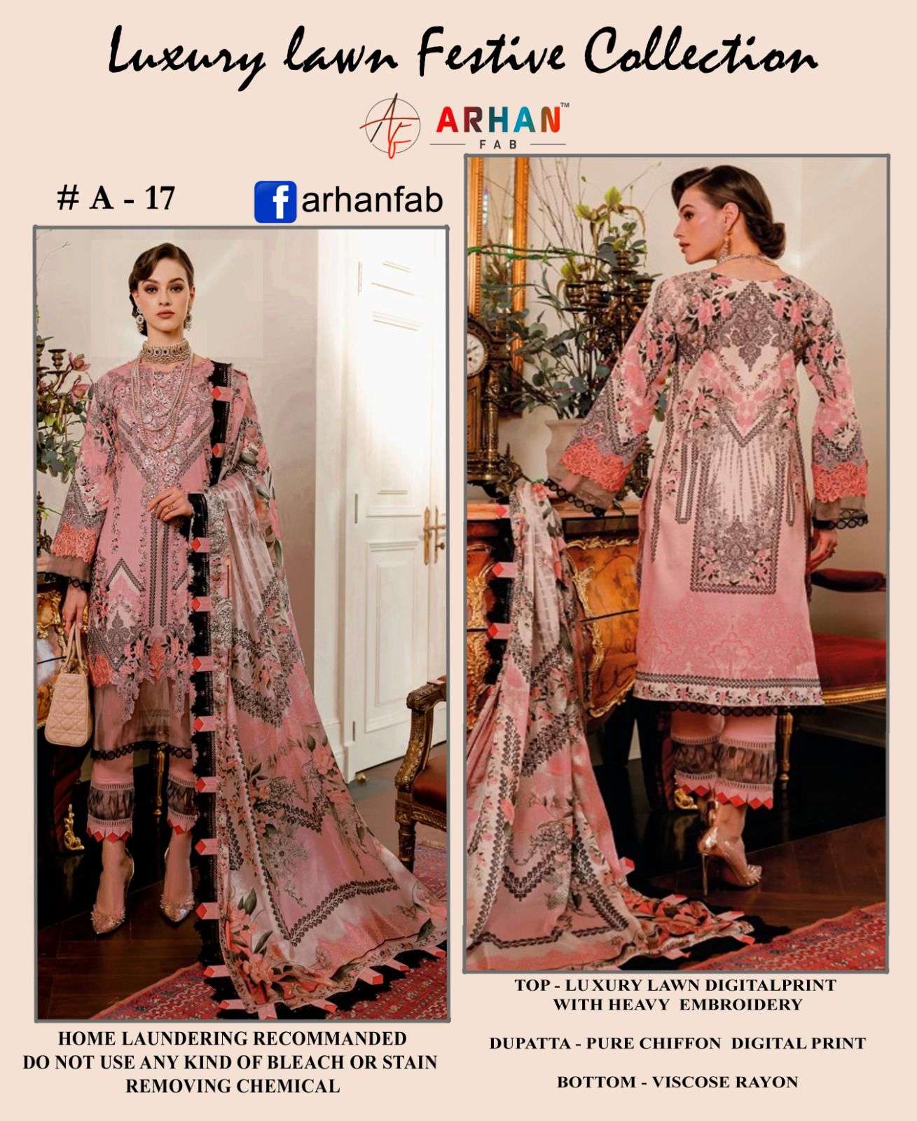 ARHAN FAB A-17 BY ASLIWHOLESALE COTTON EMBROIDERY PAKISTANI DRESS