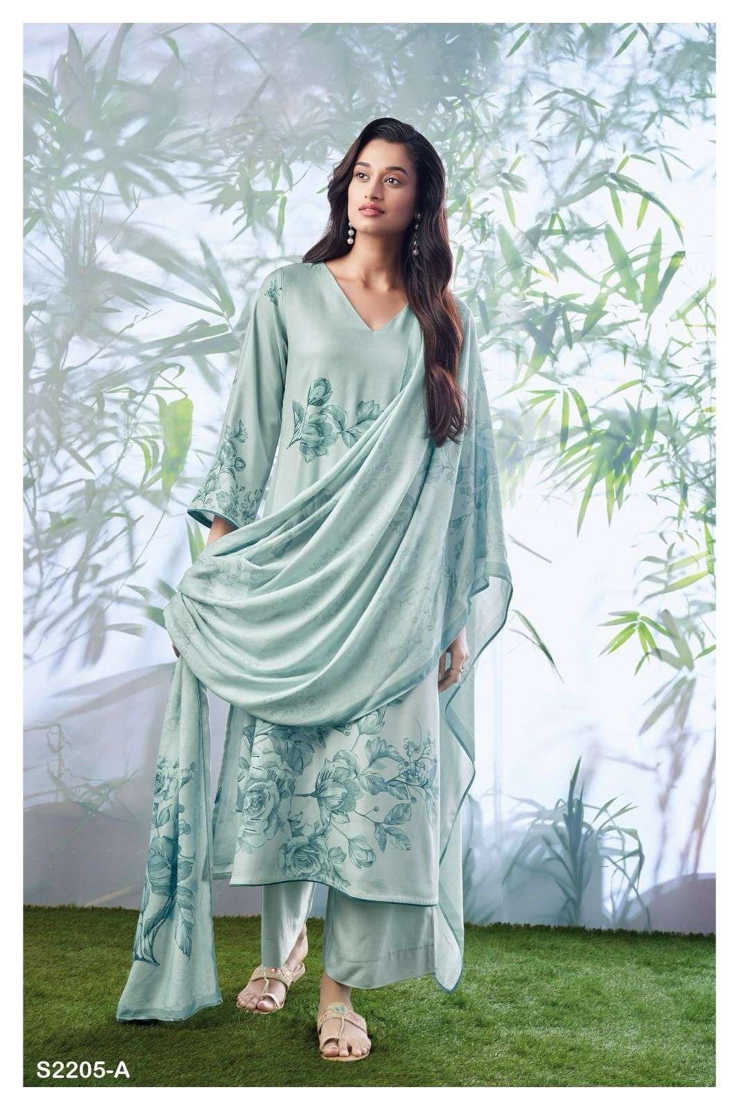 AUDREY 2205 BY GANGA FASHIONS HEAVY PREMIUM PASHMINA SILK WORK DRESSES